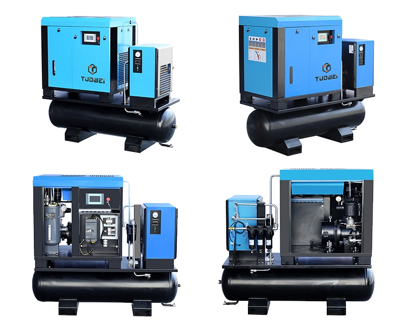 High Pressure All in One 22kw 30HP 15 16 Bar VSD Premanent Magne Electric Industrial Rotary Screw Air Compressor with Air Dryer 300L Tank for Laser Cutting