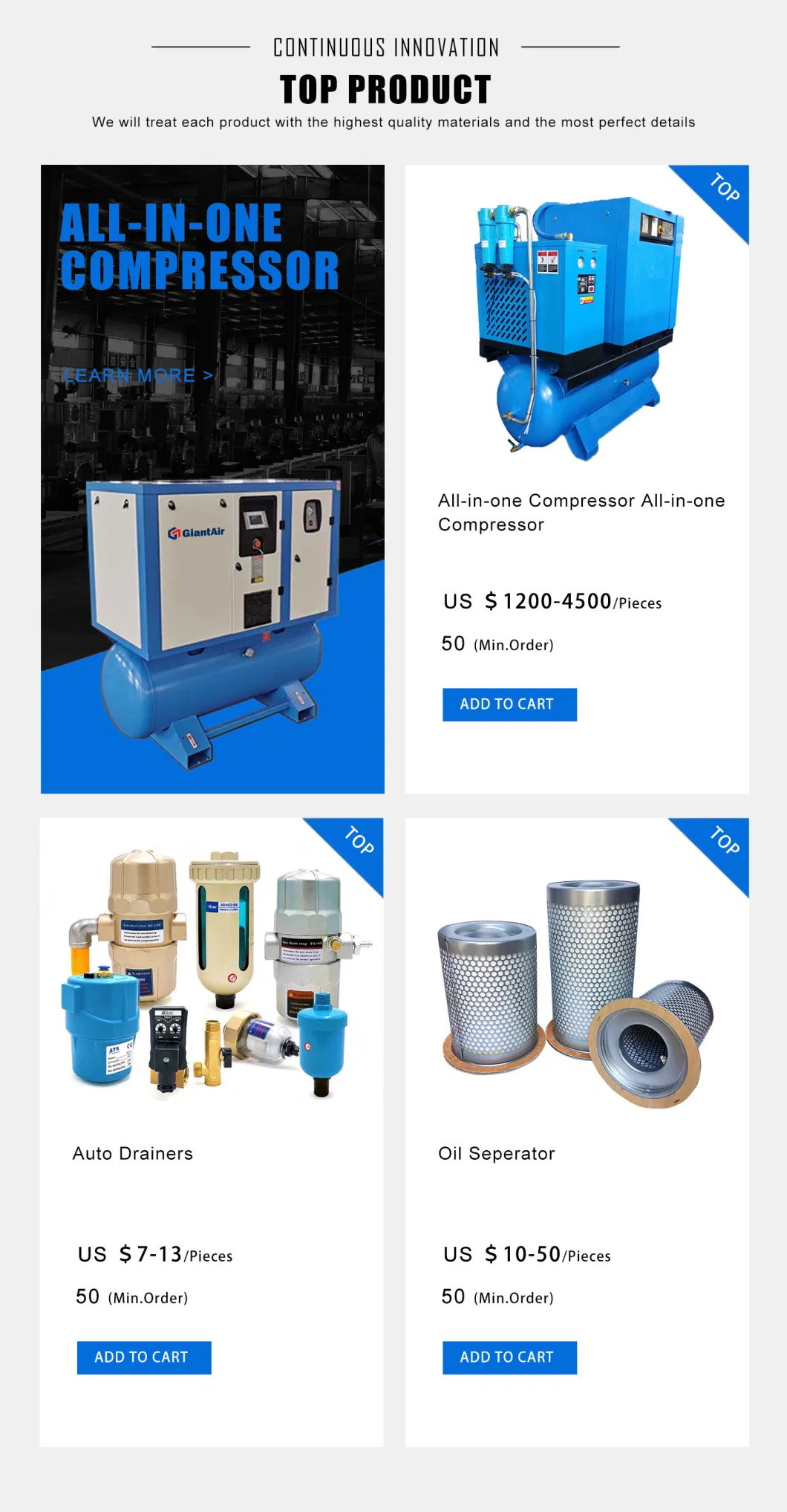 30HP 380V/50Hz Compressor for Industrial Screw Air Compressor